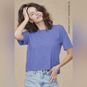 Jungmaven Silverlake Cropped Hemp Tee Wisteria M